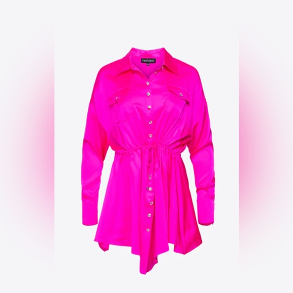Retrofete Dresses Retrofete Pink Button Down Dress Only Worn Once Poshmark
